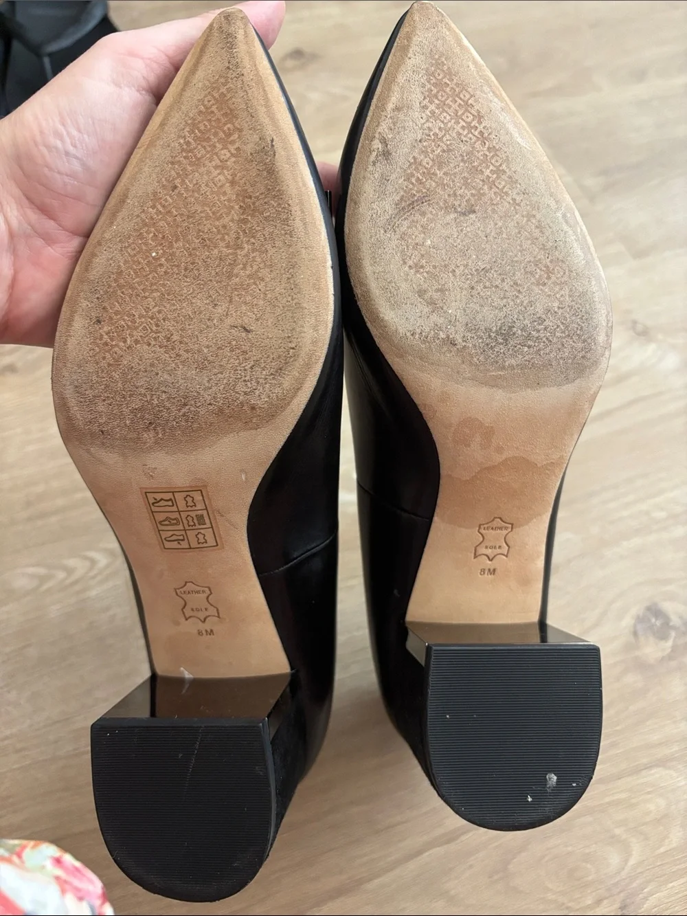 Tory Burch Black Pointed Toe Low Mirror Heel, Rhinestone Buckle, Suede,